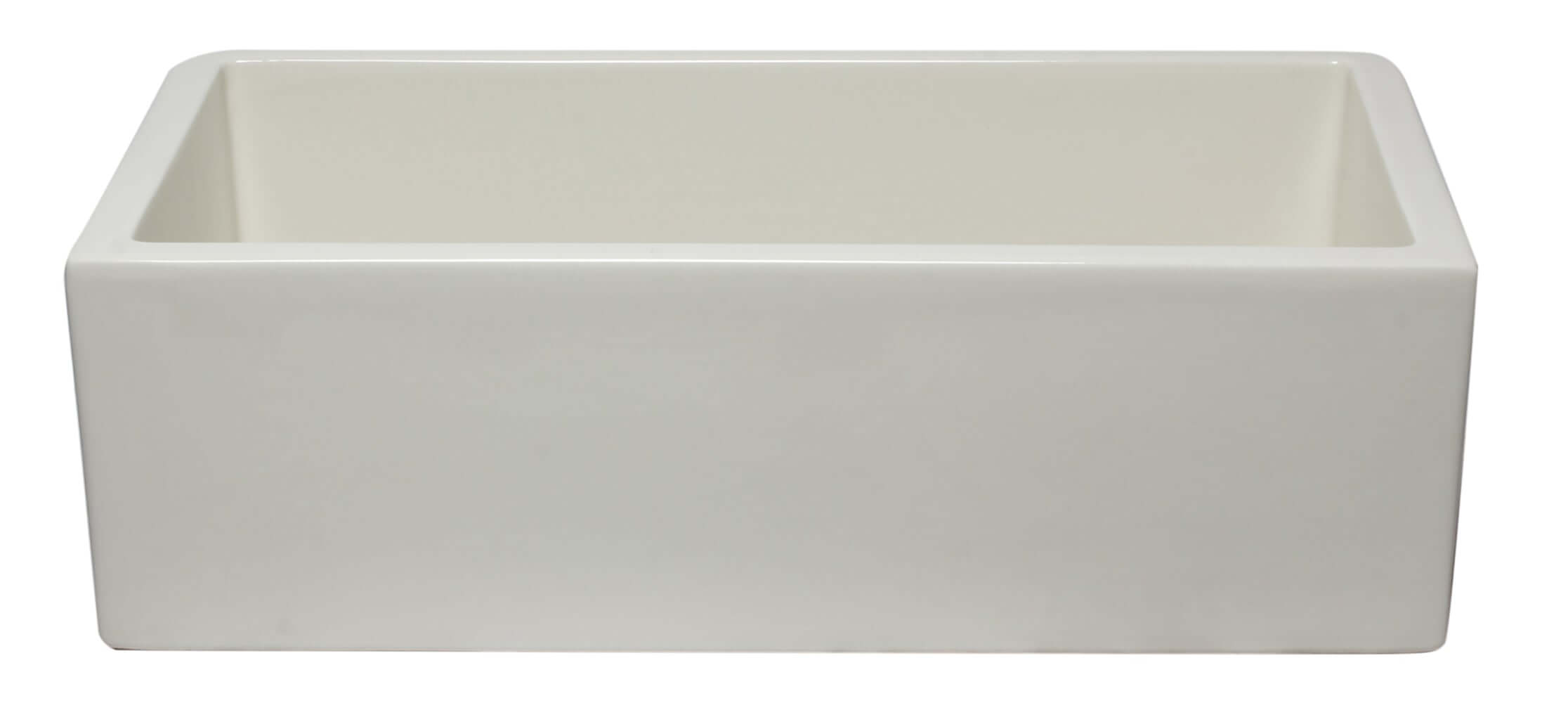 ALFI Brand AB3318SB-B 33" Biscuit Smooth Apron Solid Thick Wall Fireclay Single Bowl Farmhouse Sink Front
