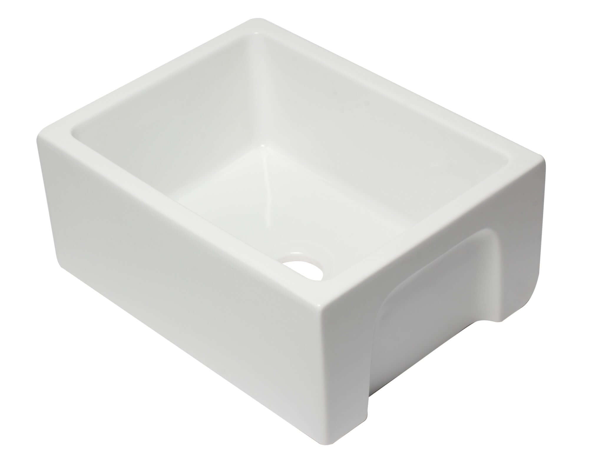 ALFI 24" Single Bowl Fireclay Farmhouse Apron Sink, White, Reversible, AB2418HS-W