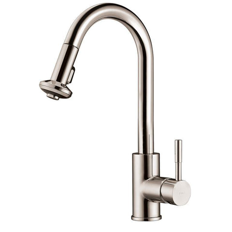 Dawn 16" 1.8 GPM Pull Down Kitchen Faucet, Brushed Nickel, AB50 3316BN