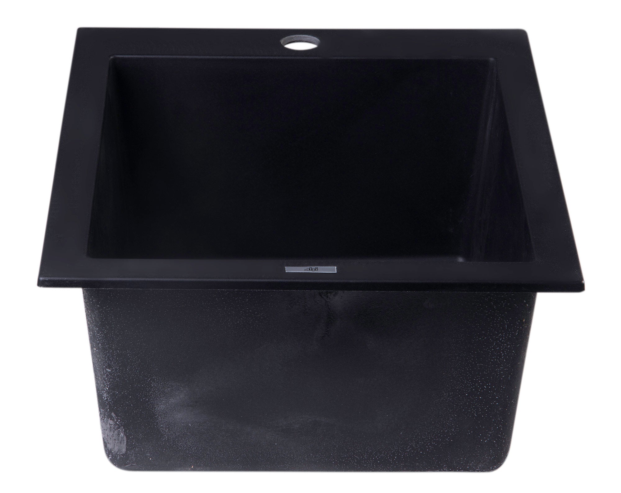 ALFI Black 17" Drop-In Rectangular Granite Composite Kitchen Prep Sink, AB1720DI-BLA