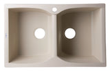 ALFI Biscuit 32" Drop-In Double Bowl Granite Composite Kitchen Sink, AB3220DI-B