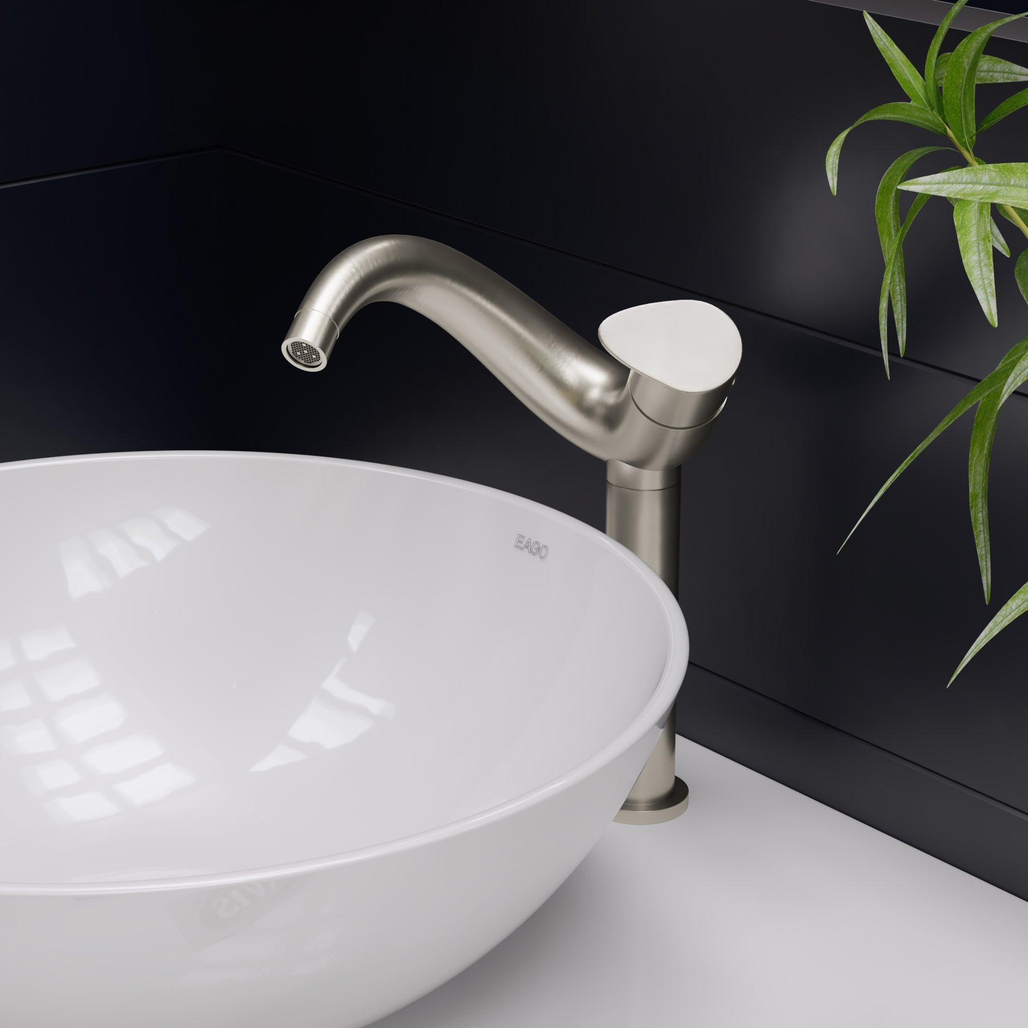 ALFI Tall Wave Brushed Nickel Single Lever Bathroom Faucet, AB1570-BN