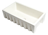 ALFI brand AB3318HS-B Biscuit 33" x 18" Reversible Fluted / Smooth Fireclay Farm Sink