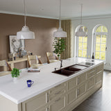 ALFI brand AB4620DI-C Chocolate 46" Double Bowl Granite Composite Kitchen Sink with Drainboard