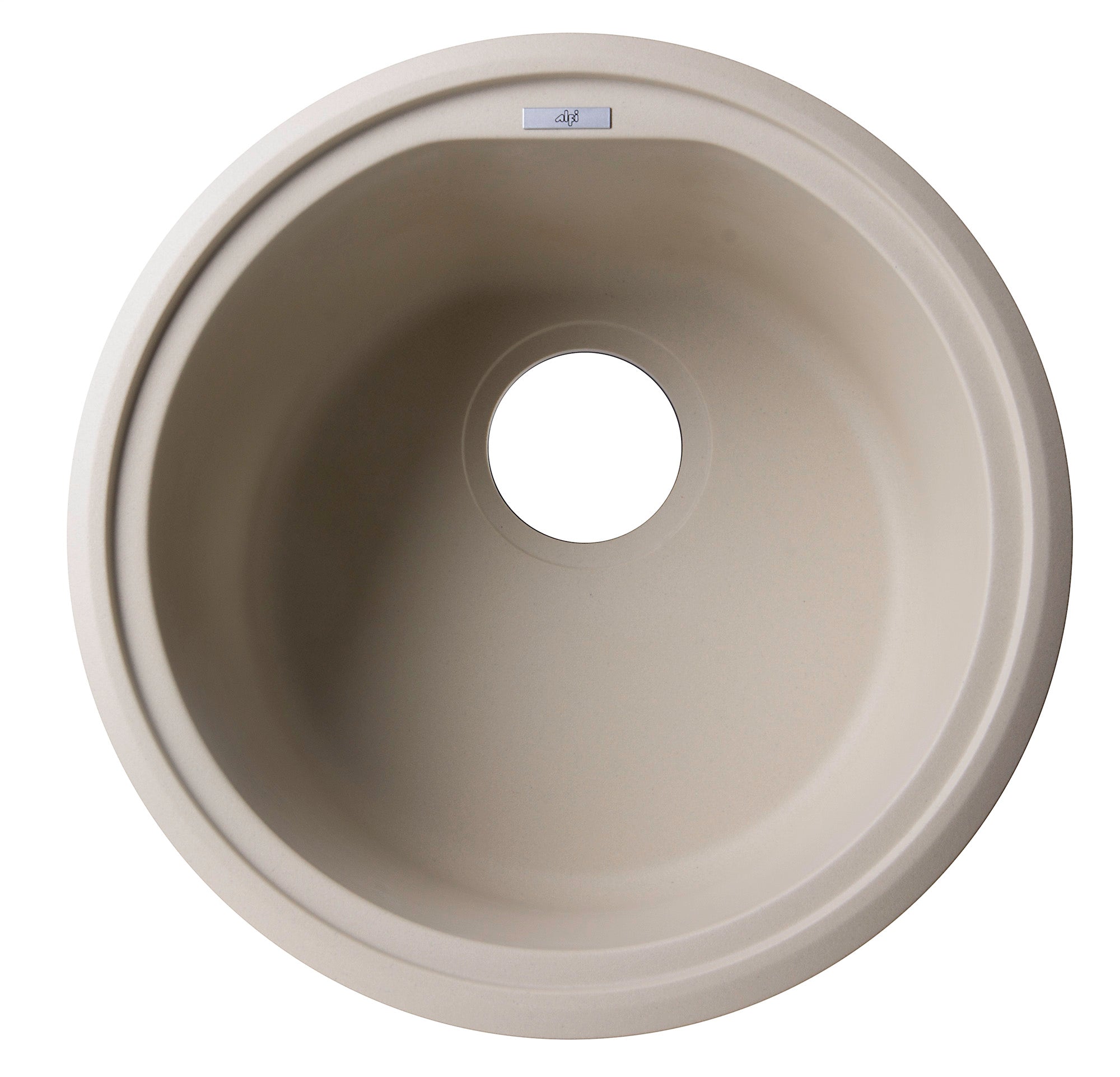 ALFI Biscuit 17" Drop-In Round Granite Composite Kitchen Prep Sink, AB1717DI-B