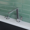 ALFI Square Modern Polished Stainless Steel Kitchen Faucet, AB2047-PSS