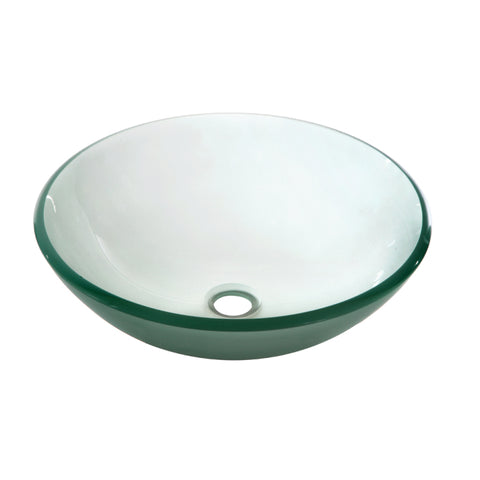 Dawn 17" Tempered Glass Vessel Sink, Frosted, Round, GVB84007FD