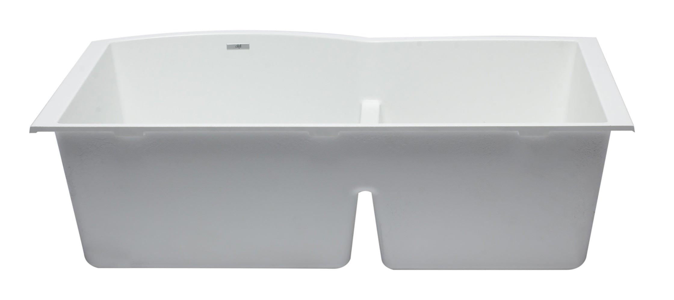 ALFI White 33" Double Bowl Undermount Granite Composite Kitchen Sink, AB3320UM-W