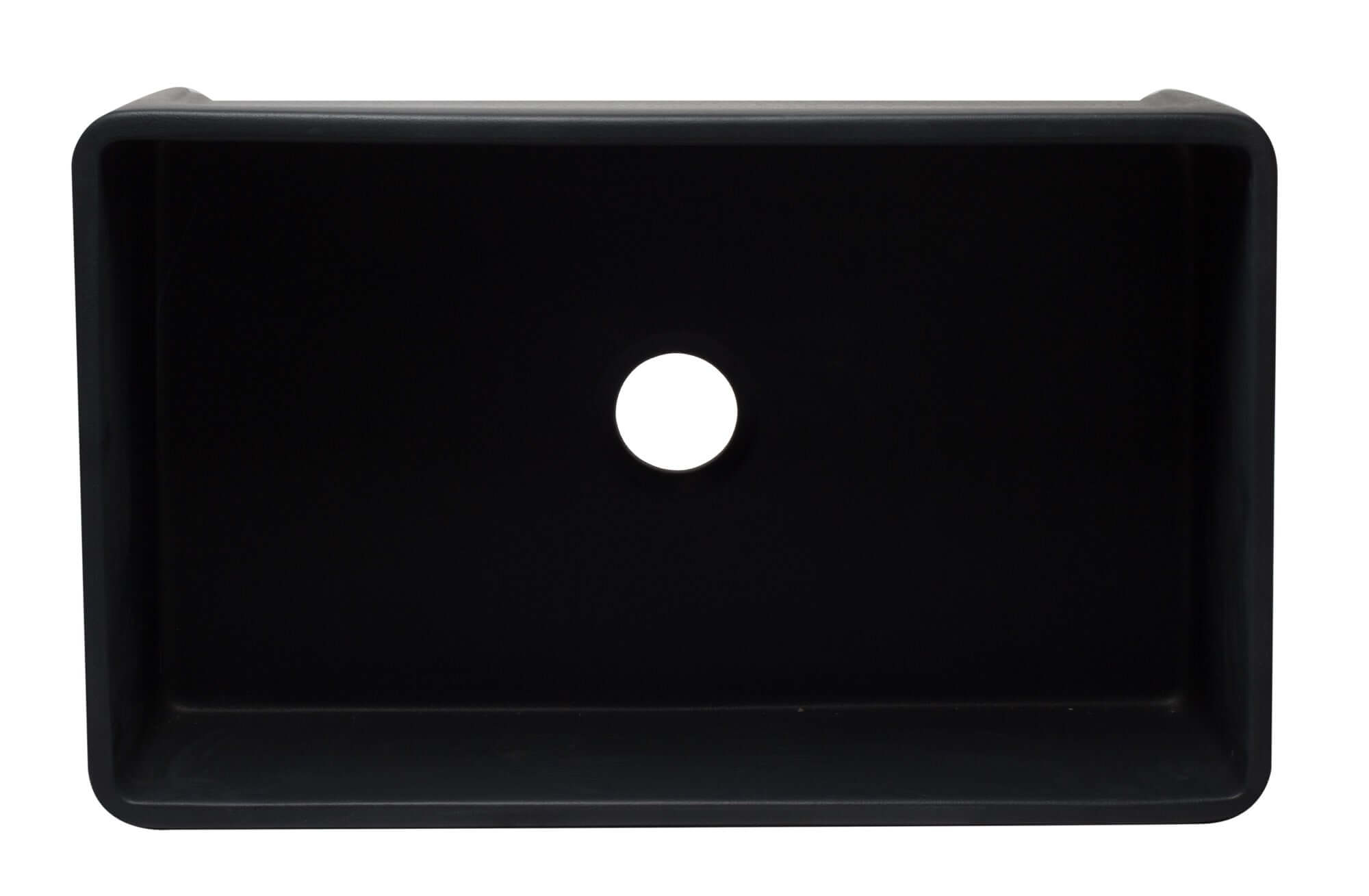 ALFI 33" Single Bowl Fireclay Farmhouse Apron Sink, Black Matte, AB3320SB-BM - The Sink Boutique