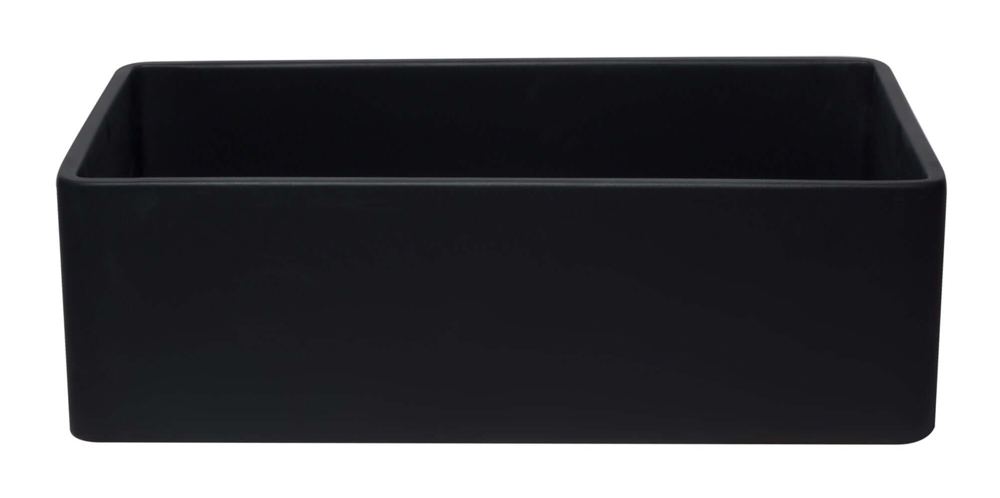 ALFI 33" Single Bowl Fireclay Farmhouse Apron Sink, Black Matte, AB3320SB-BM - The Sink Boutique