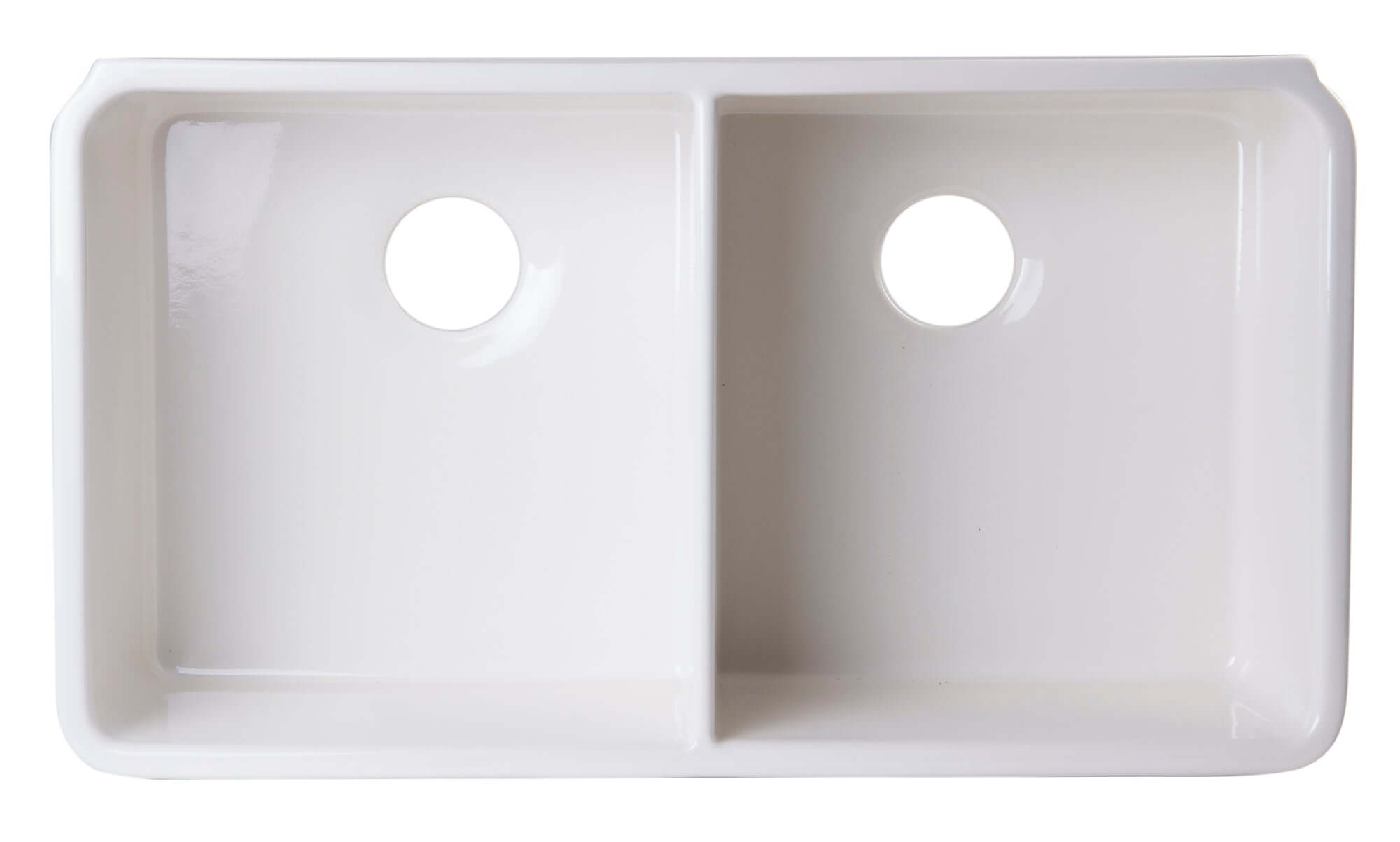 Alternate Image for ALFI 32" Double Bowl Fireclay Farmhouse Apron Sink, Biscuit, AB512-B