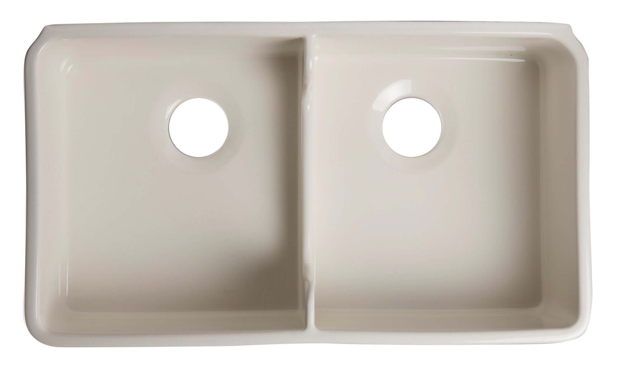 ALFI brand AB5123-B Biscuit 32" Short Wall Double Bowl Lip Apron Fireclay Farmhouse Kitchen Sink - The Sink Boutique