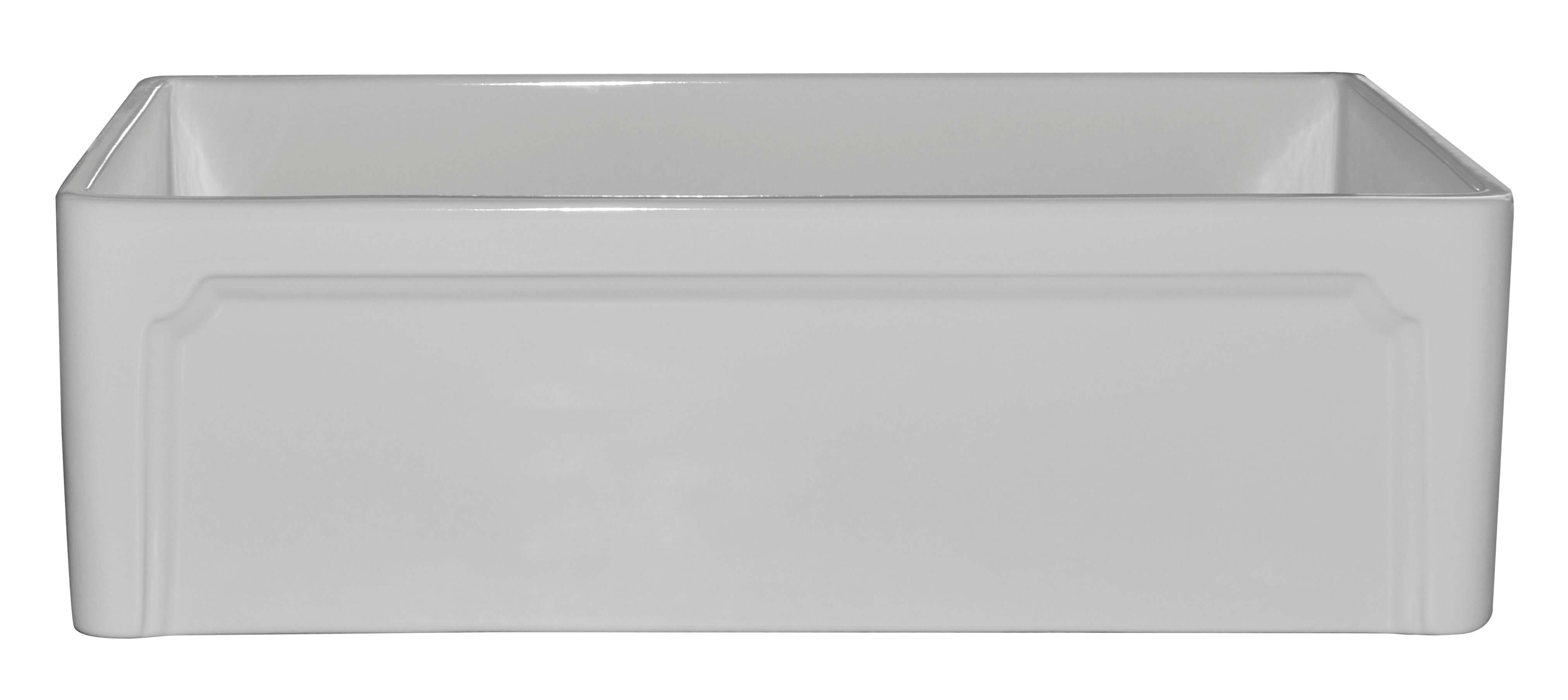 ALFI brand AB3320SB-W 33 inch White Reversible Single Fireclay Farmhouse Kitchen Sink Front Design