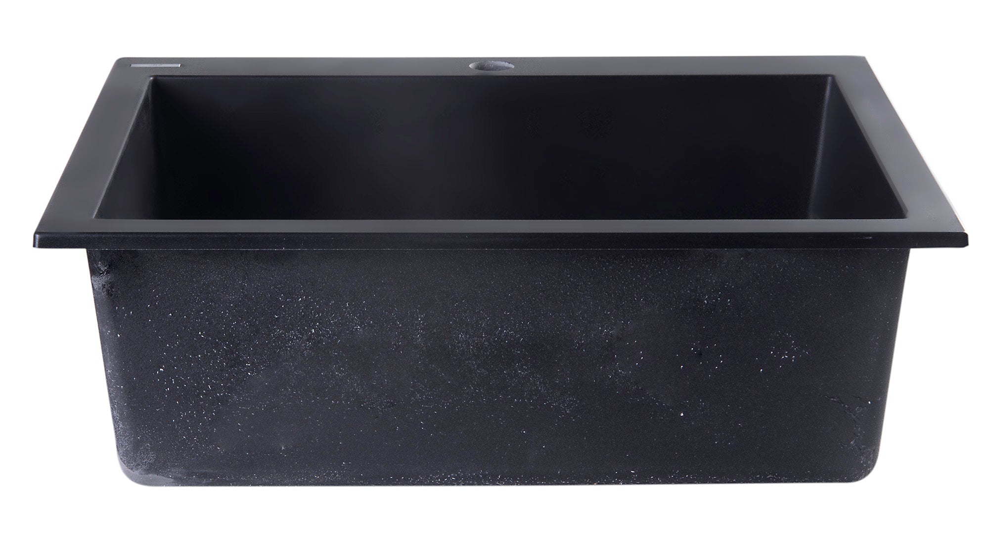 ALFI Black 24" Drop-In Single Bowl Granite Composite Kitchen Sink, AB2420DI-BLA