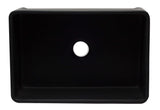 ALFI brand AB3020SB-BM 30 inch Black Reversible Single Fireclay Farmhouse Kitchen Sink Top