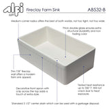 ALFI 33" Fluted Single Bowl Fireclay Farmhouse Apron Sink, Biscuit - The Sink Boutique