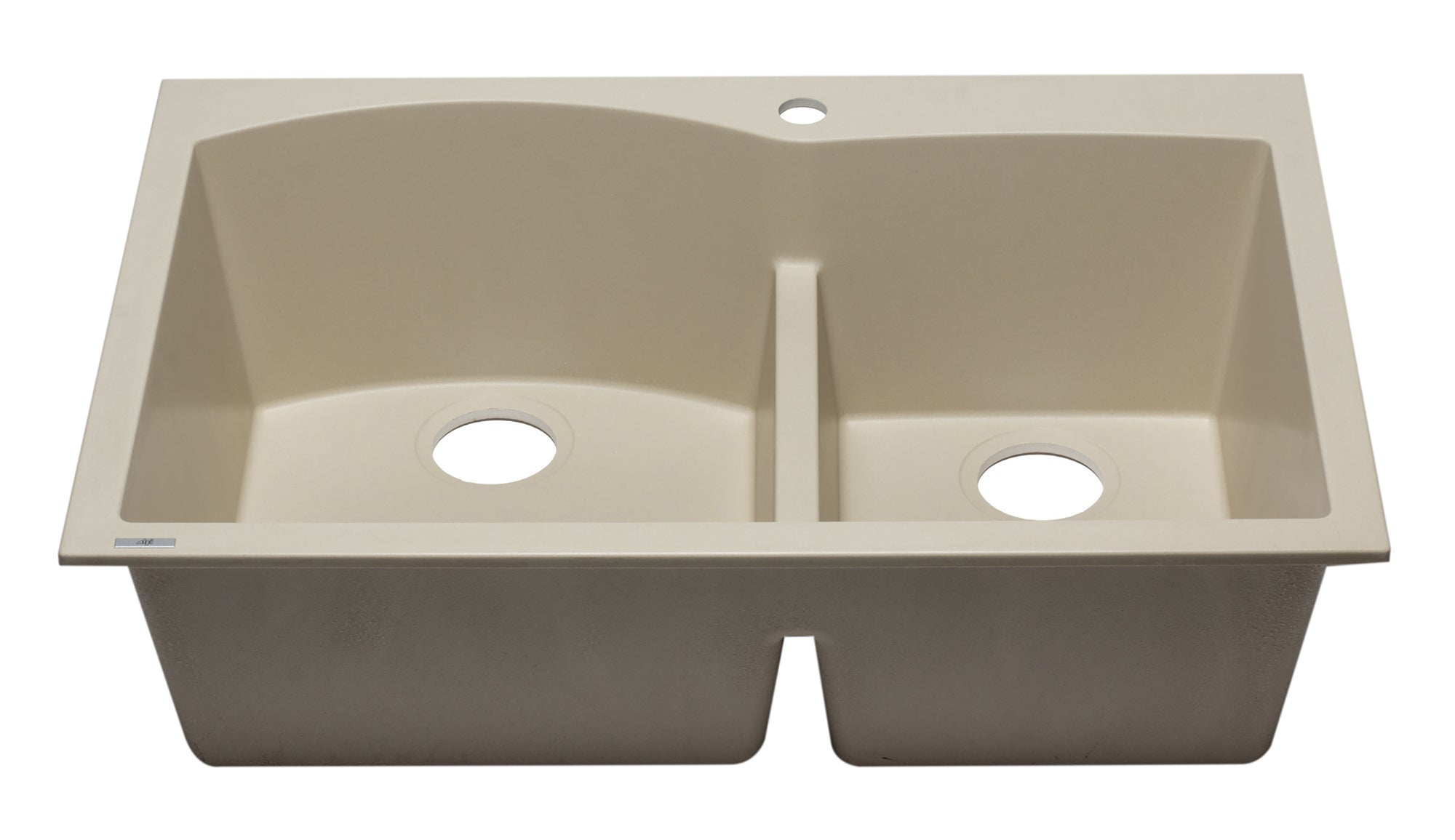 Alternate Image for ALFI Biscuit 33" Double Bowl Drop In Granite Composite Kitchen Sink, AB3320DI-B