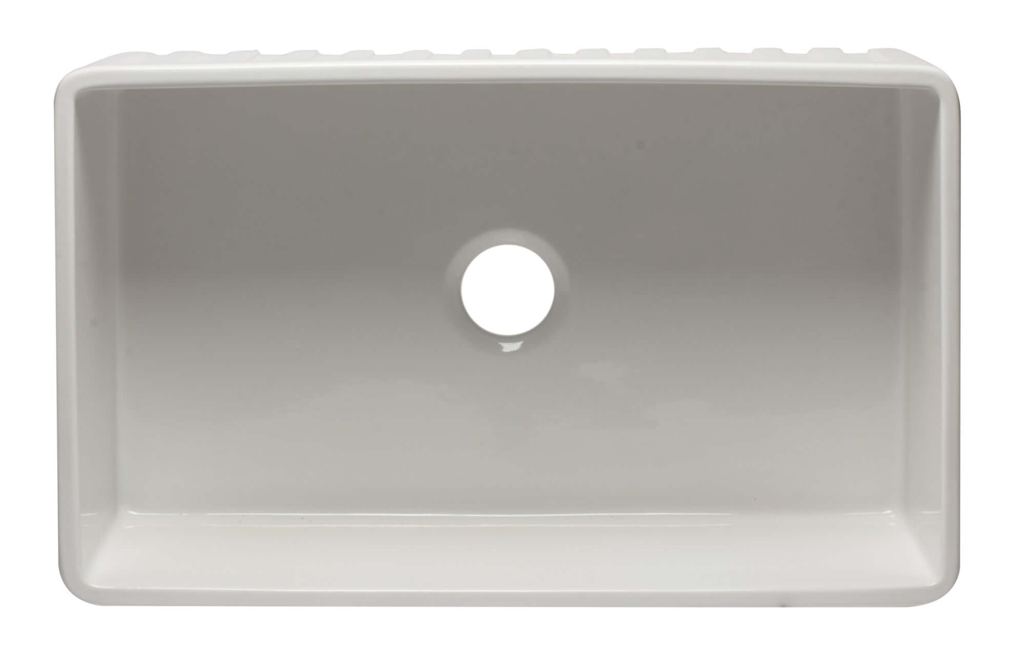 ALFI brand AB3320SB-W 33 inch White Reversible Single Fireclay Farmhouse Kitchen Sink Top