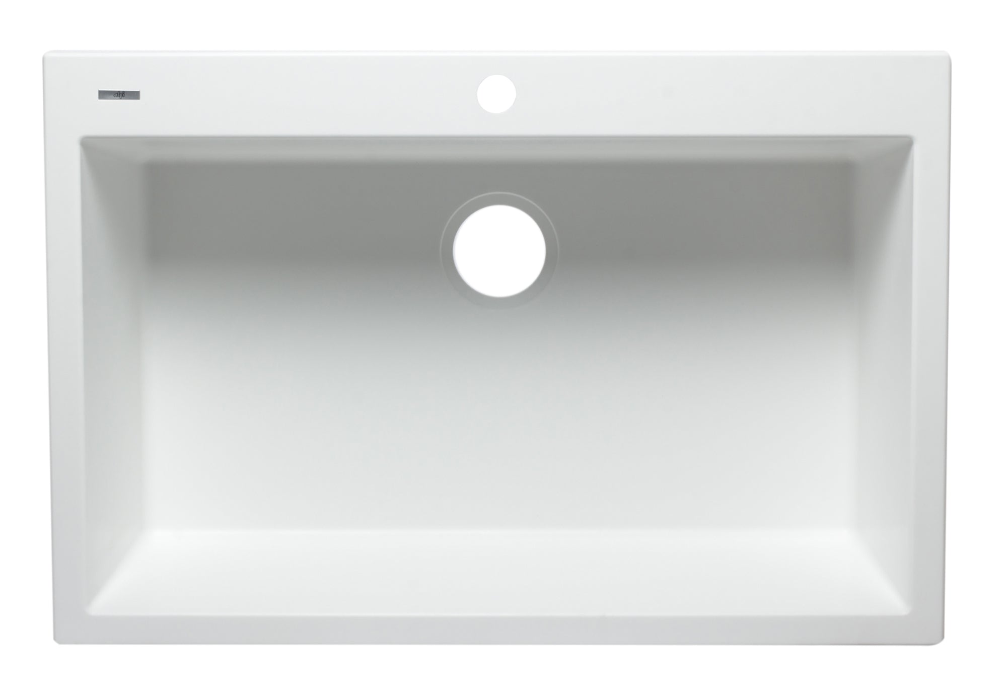 ALFI White 33" Single Bowl Drop In Granite Composite Kitchen Sink, AB3322DI-W