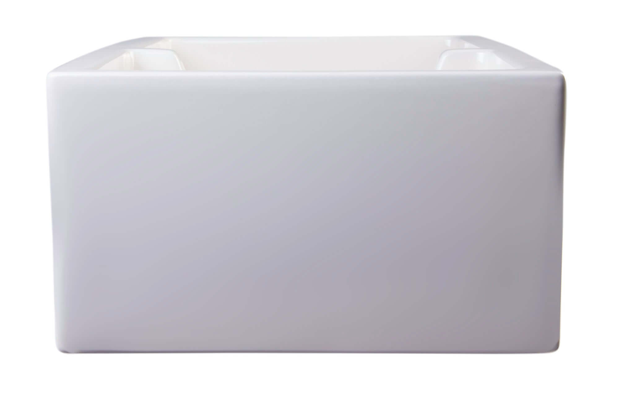 ALFI brand AB3618ARCH-B  36" Biscuit Arched Apron Thick Wall Fireclay Double Bowl Farm Sink - The Sink Boutique