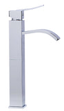 ALFI Tall Polished Chrome Tall Square Body Curved Spout Single Lever Bathroom Faucet, AB1158-PC - The Sink Boutique