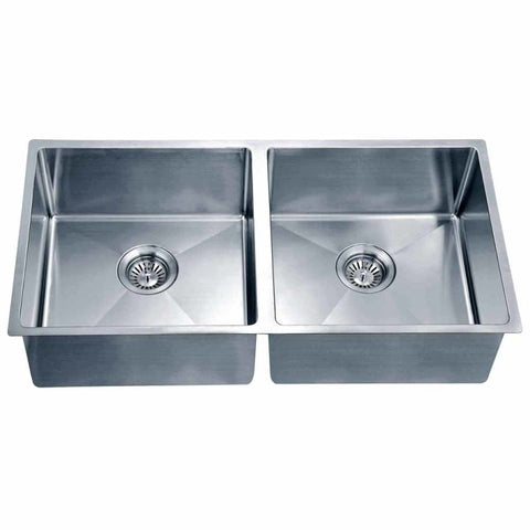 Dawn 34" Stainless Steel Undermount 50/50 Double Bowl Kitchen Sink, SRU331616