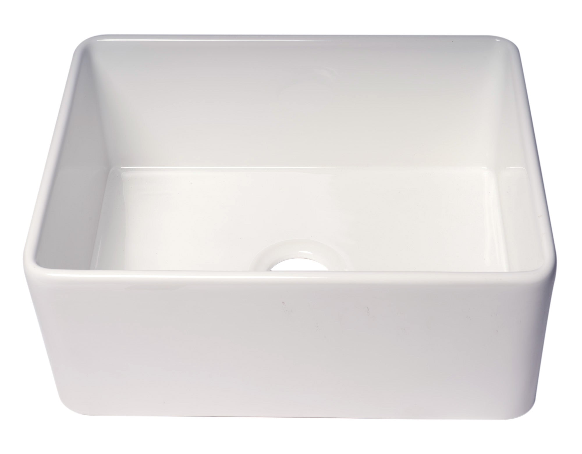 ALFI brand 24" Fireclay Farmhouse Sink, White, ABF2418-W - The Sink Boutique