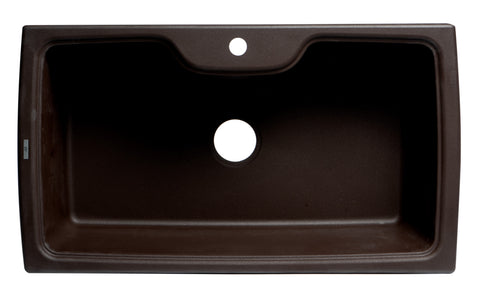 ALFI Chocolate 35" Drop-In Single Bowl Granite Composite Kitchen Sink, AB3520DI-C