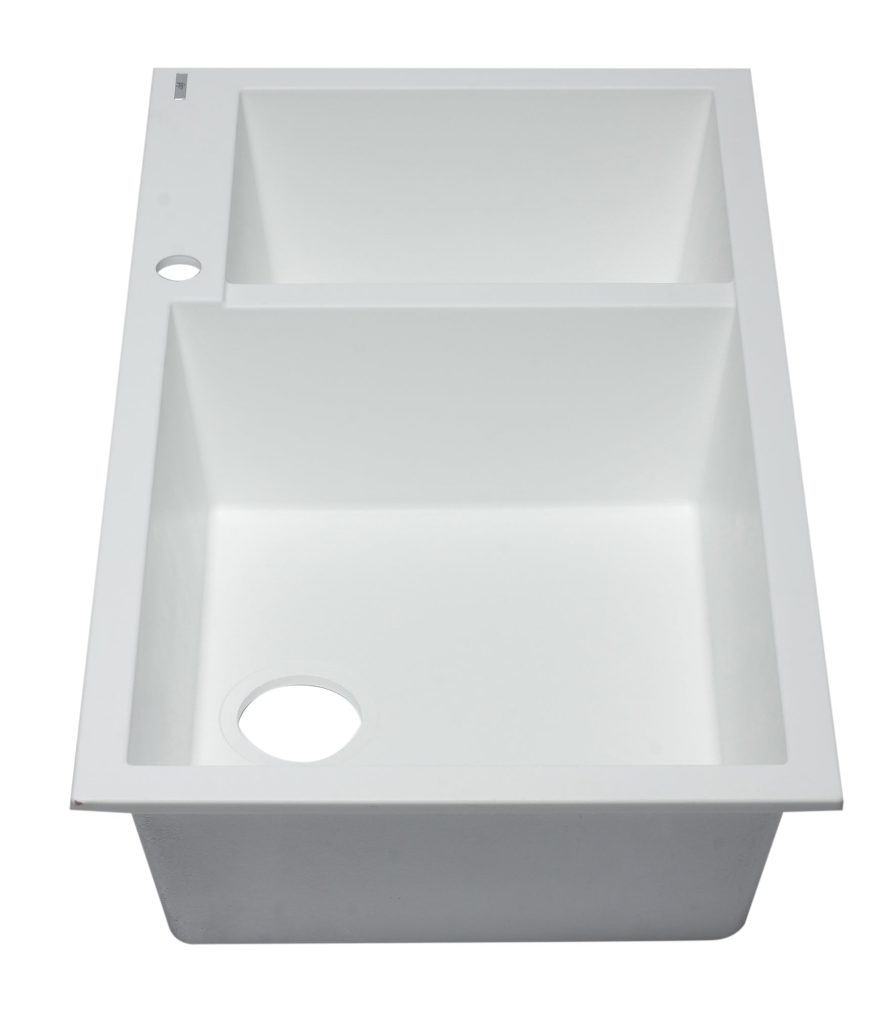ALFI White 34" Double Bowl Drop In Granite Composite Kitchen Sink, AB3319DI-W