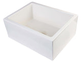 ALFI brand AB2418SB-B  24" Biscuit Smooth Thick Wall Fireclay Single Bowl Farmhouse Sink Angled