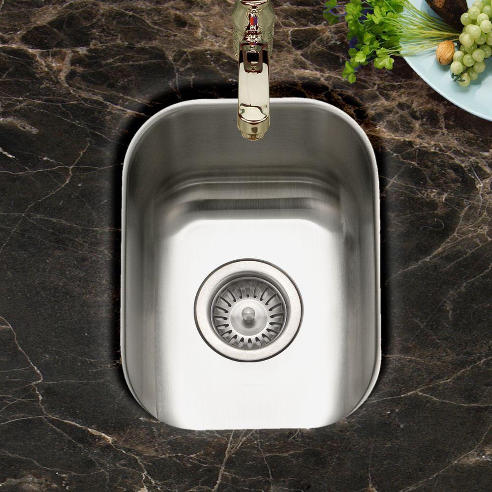 Houzer 13" Stainless Steel Undermount Bar/Prep Sink, CS-1307-1 - The Sink Boutique
