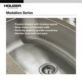 Houzer 33" Stainless Steel Undermount Large Single Bowl Kitchen Sink, MGS-3018-1 - The Sink Boutique