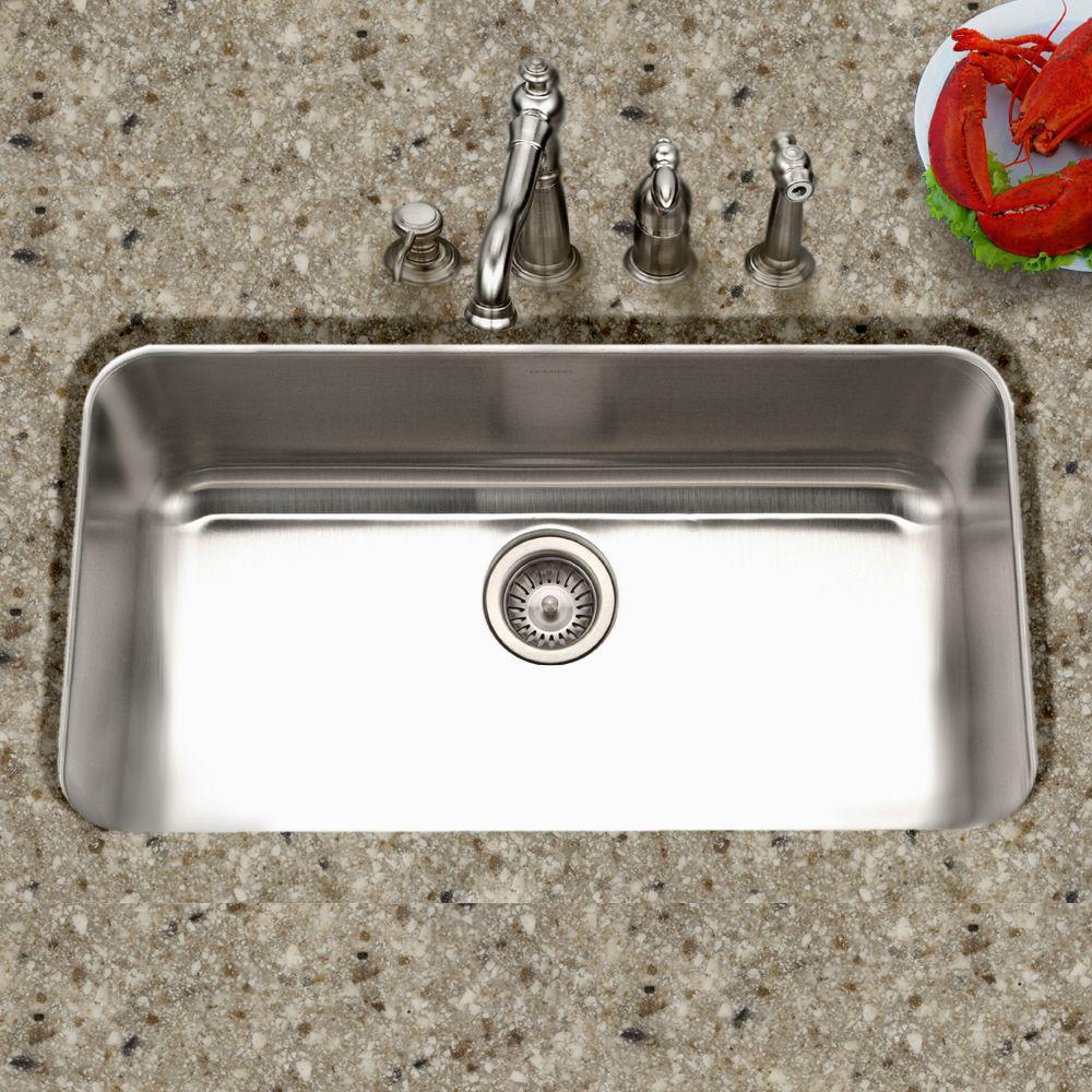 Houzer 33" Stainless Steel Undermount Large Single Bowl Kitchen Sink, MGS-3018-1 - The Sink Boutique