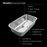 Houzer 33" Stainless Steel Undermount Large Single Bowl Kitchen Sink, MGS-3018-1 - The Sink Boutique