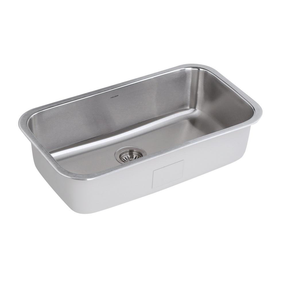 Houzer 33" Stainless Steel Undermount Large Single Bowl Kitchen Sink, MGS-3018-1 - The Sink Boutique