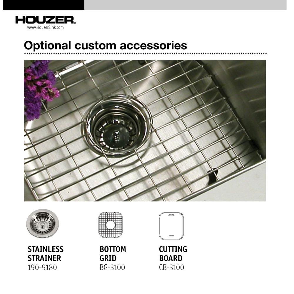 Houzer 16" Stainless Steel Undermount Club Prep/Large Bar Sink Bar Sink, MS-1708-1 - The Sink Boutique