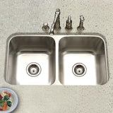Houzer 31" Stainless Steel Undermount 50/50 Double Bowl Kitchen Sink, STD-2100-1 - The Sink Boutique