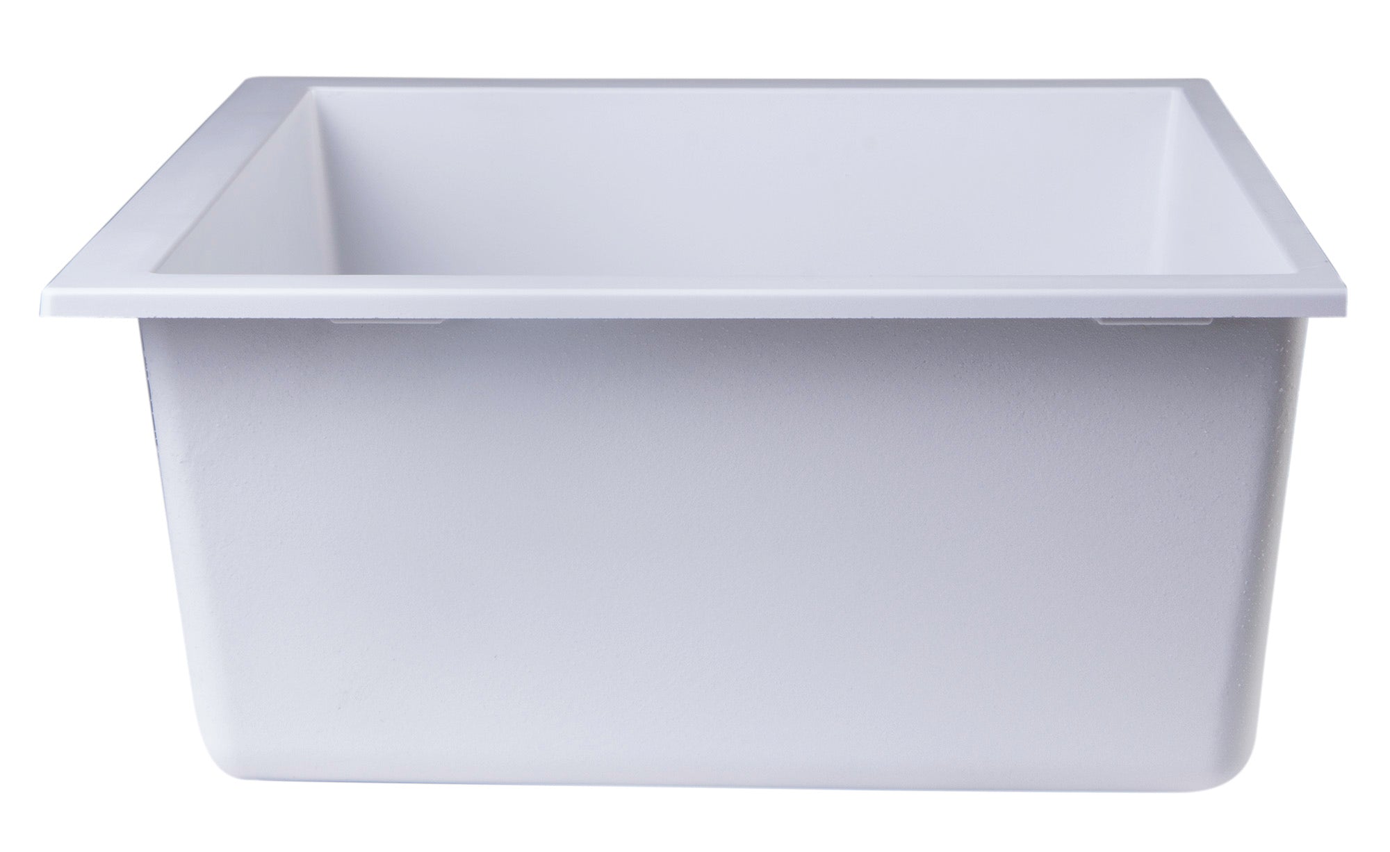 ALFI White 24" Undermount Single Bowl Granite Composite Kitchen Sink, AB2420UM-W