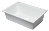 ALFI White 33" Single Bowl Drop In Granite Composite Kitchen Sink, AB3322DI-W