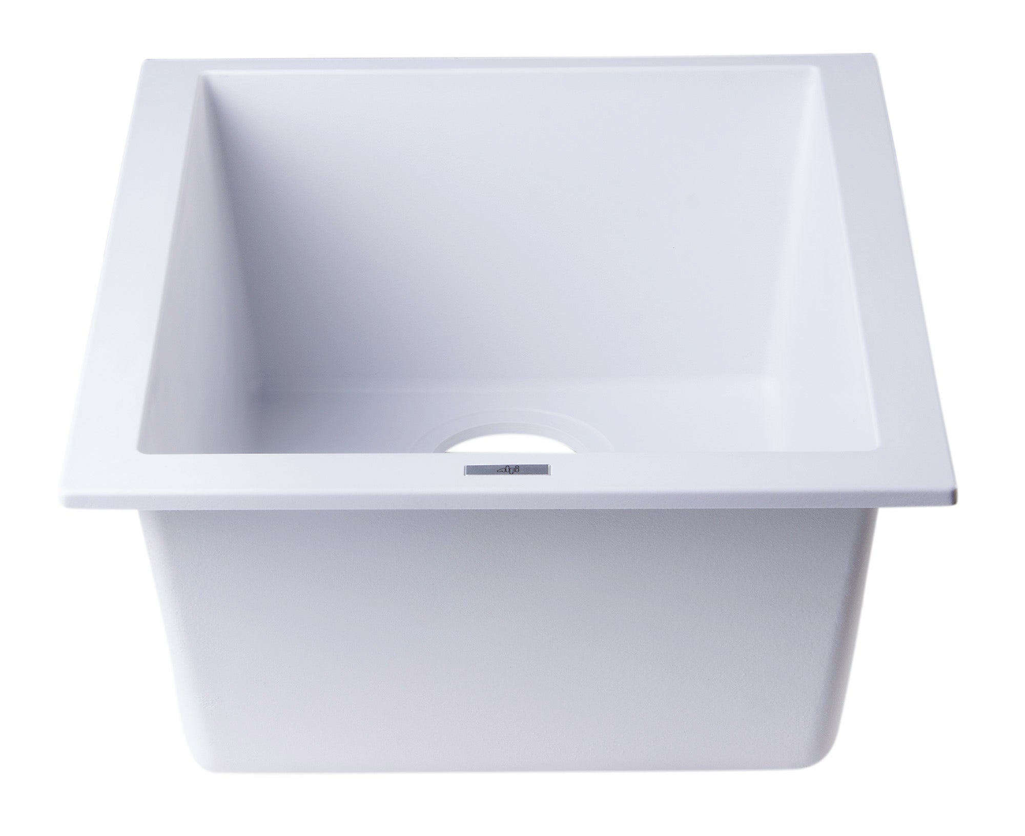 ALFI White 17" Undermount Rectangular Granite Composite Kitchen Prep Sink, AB1720UM-W