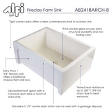 ALFI 24" Thick Wall Single Bowl Fireclay Farmhouse Apron Sink, Biscuit - The Sink Boutique