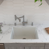 ALFI brand 24" Fireclay Undermount Kitchen Sink, White, AB2418UD-W - The Sink Boutique