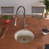 ALFI Biscuit 17" Undermount Round Granite Composite Kitchen Prep Sink, AB1717UM-B