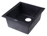 ALFI Black 17" Undermount Rectangular Granite Composite Kitchen Prep Sink, AB1720UM-BLA