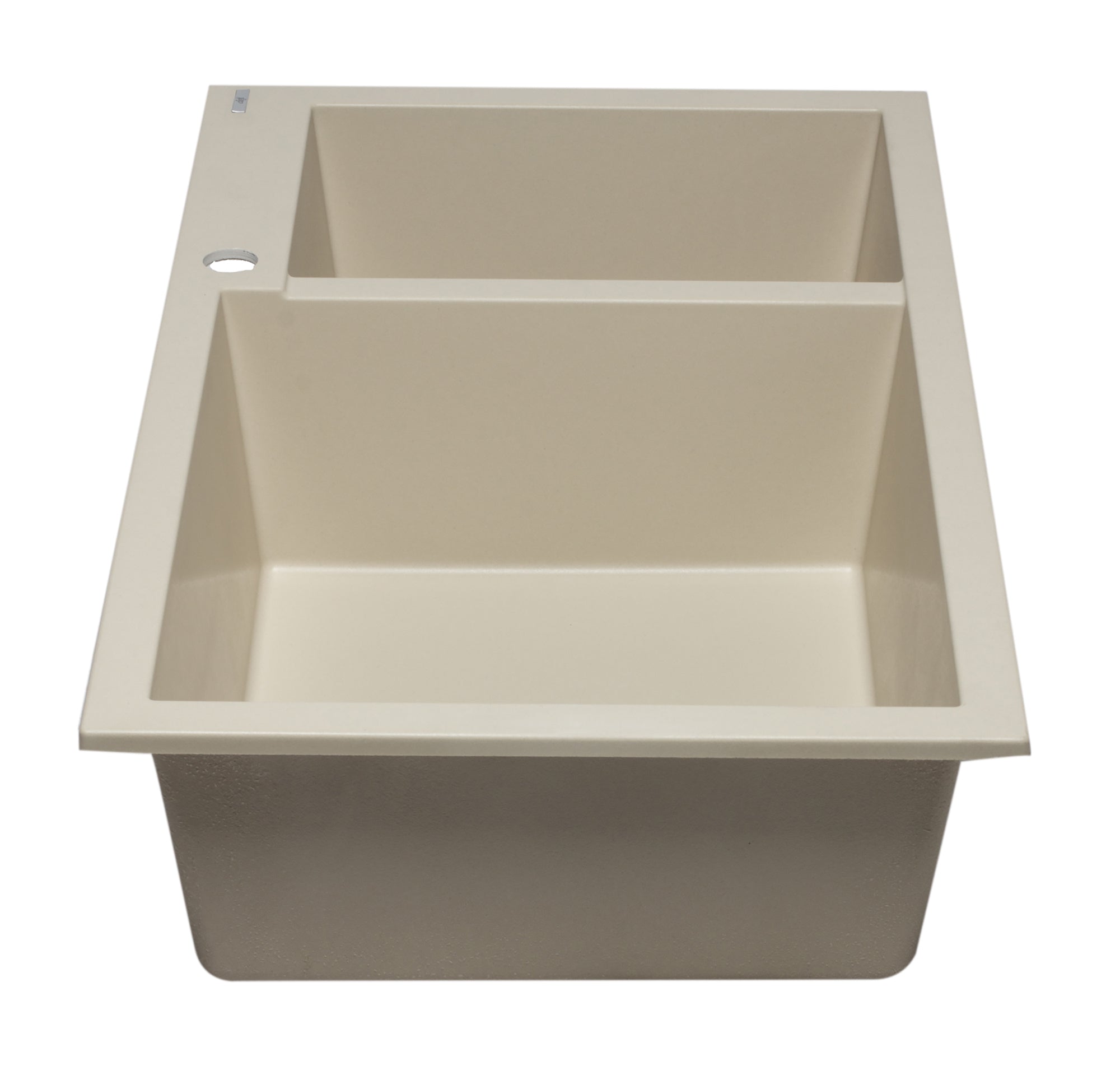 ALFI Biscuit 34" Double Bowl Drop In Granite Composite Kitchen Sink, AB3319DI-B