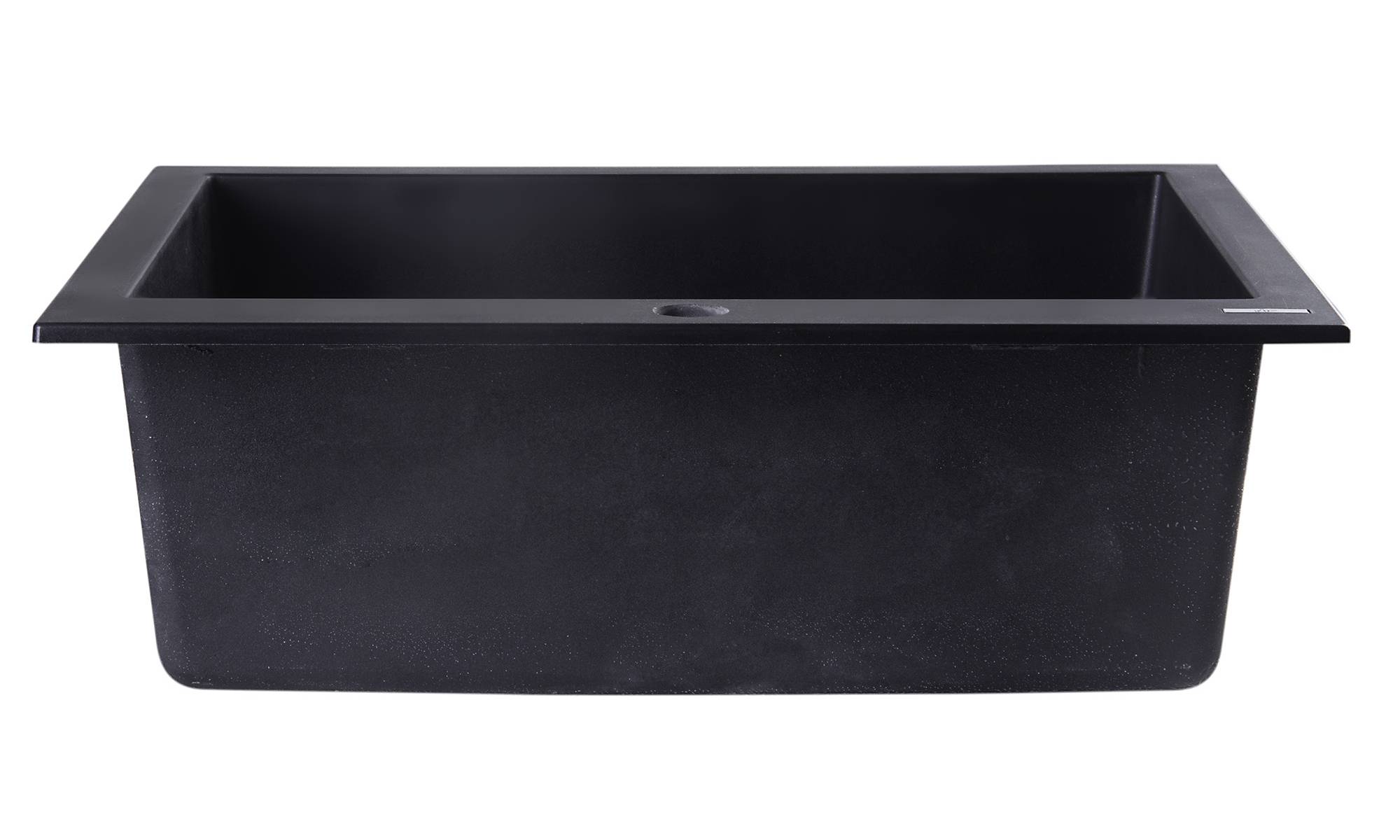 ALFI Black 24" Drop-In Single Bowl Granite Composite Kitchen Sink, AB2420DI-BLA