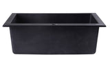 ALFI Black 24" Drop-In Single Bowl Granite Composite Kitchen Sink, AB2420DI-BLA