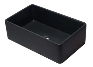 Alternate Image for ALFI 33" Single Bowl Fireclay Farmhouse Apron Sink, Black Matte, AB3320SB-BM