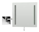 ALFI brandABM8WLED-PCPolished Chrome Wall Mount Square 8" 5x Magnifying Cosmetic Mirror with Light