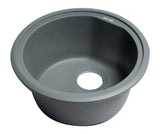 ALFI brand AB1717UM-T Titanium 17" Undermount Round Granite Composite Kitchen Prep Sink
